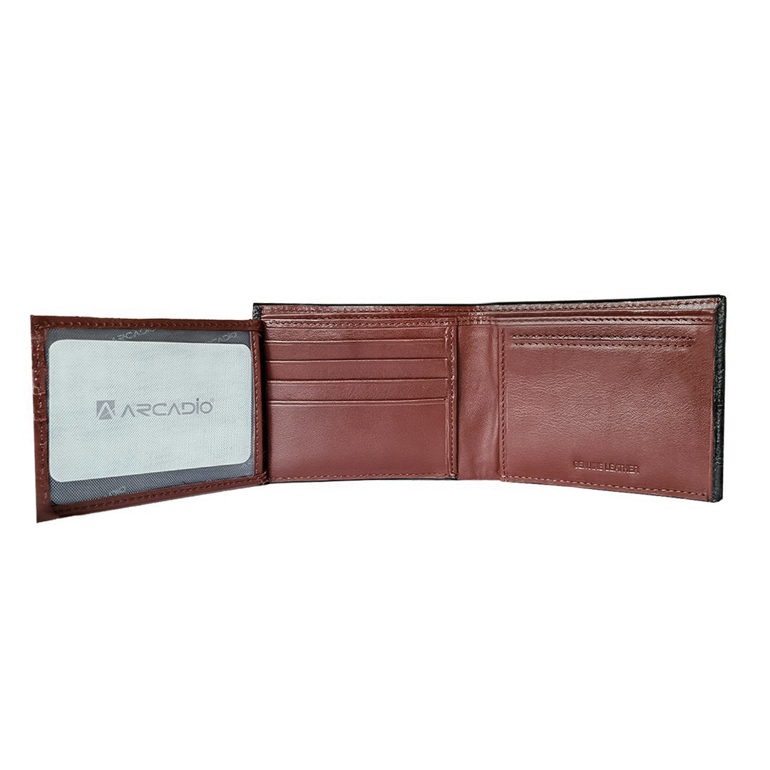 TWIN FUN Dual Toned Leather Wallet ARW1010BK ARCADIO