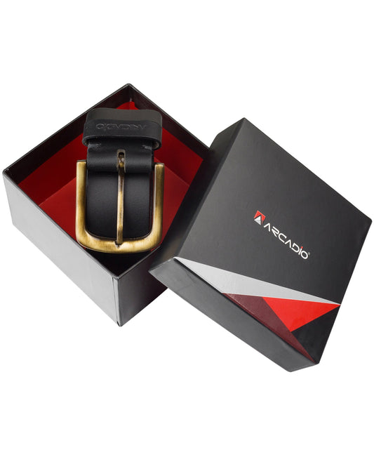 VINTAGE MANIA Leather Belt ARB1016BK ARCADIO