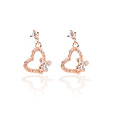 Valentine Heart with Fluttering Butterfly Pendant  and Earrings Set - ARJW1003RG ARCADIO