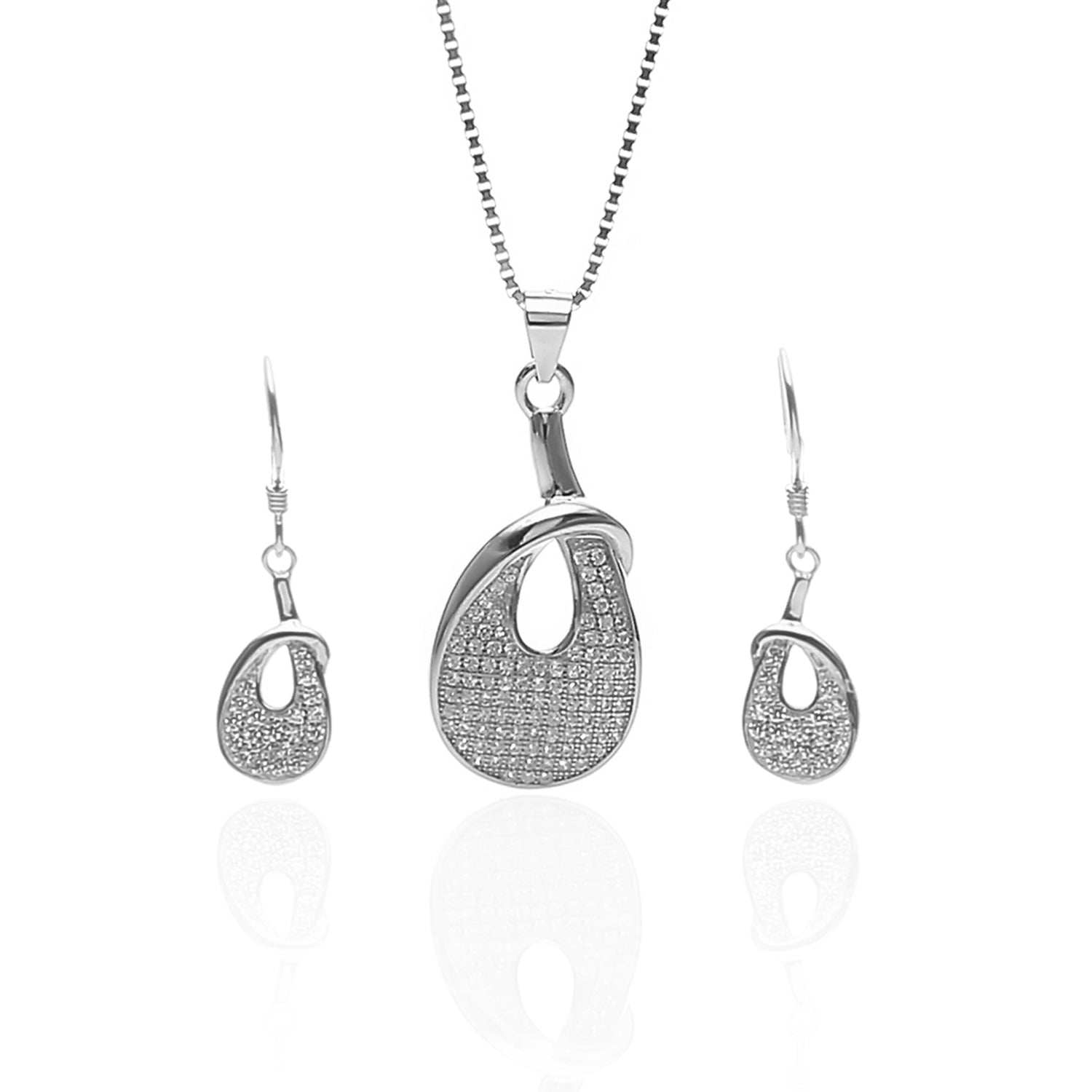 Venus Pendant Necklace and Earrings Set - ARJW1019RD ARCADIO